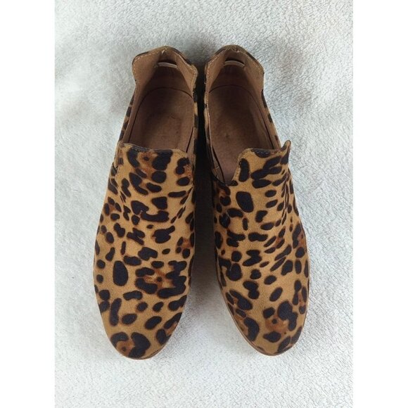 Shoe Boots Leather Leopard Print Low Heel - Picture 8 of 11